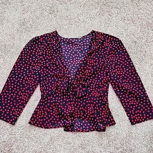 Flirty tie top with hearts